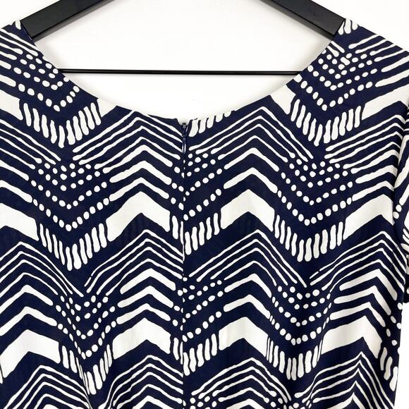 J.Crew Factory Womens 00 Polyester Romper Shorts Tribal Print Navy Blue - Picture 8 of 10